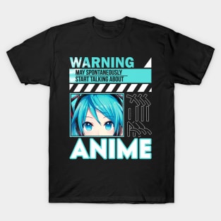 Warning May Spontaneously Talk About Anime Funny Manga Girl T-Shirt